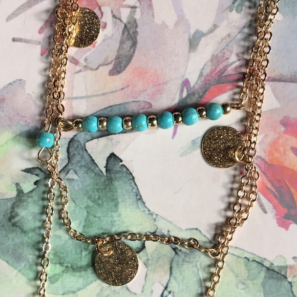 New! 3-Layer Feather Coin Necklace - Picture 5 of 9